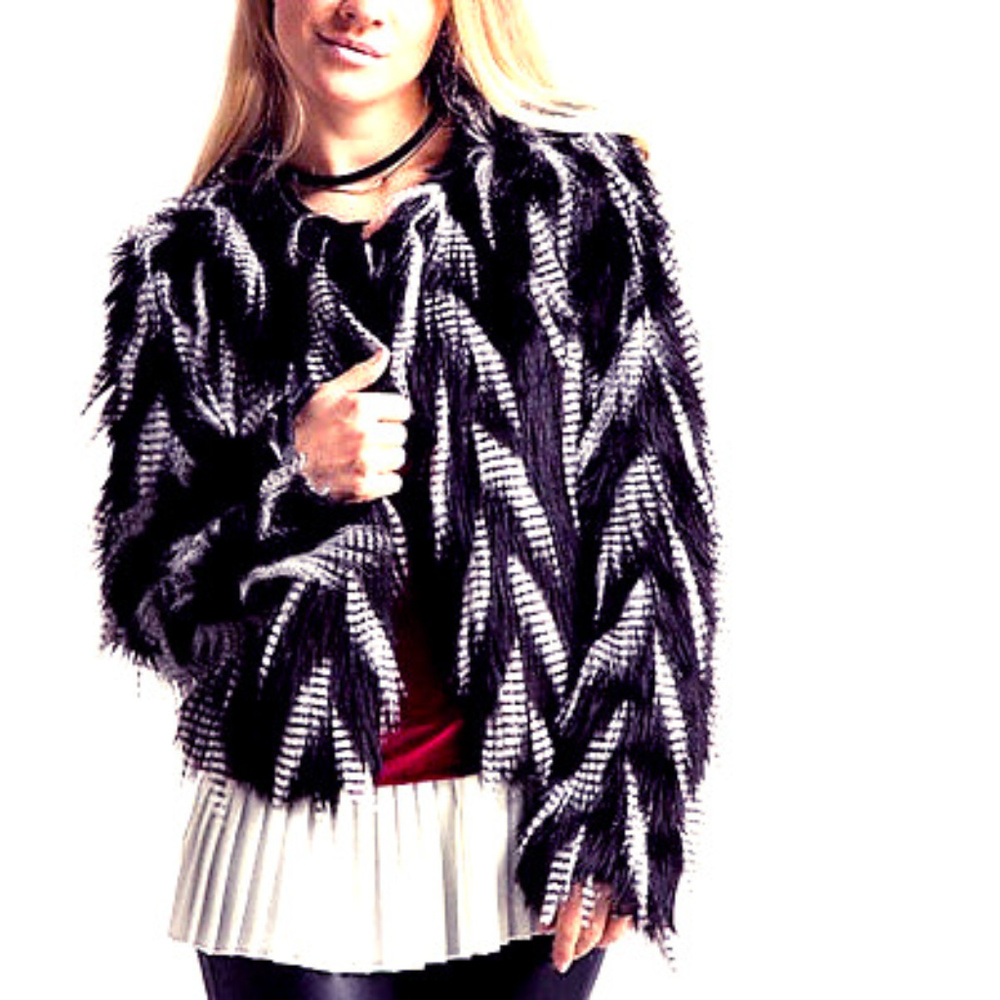 Soft FuZZy FauX FUR Short Dress COAT VEGAN FANcy M